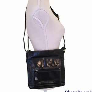 Gianni Bini Black Leather Crossbody Bag